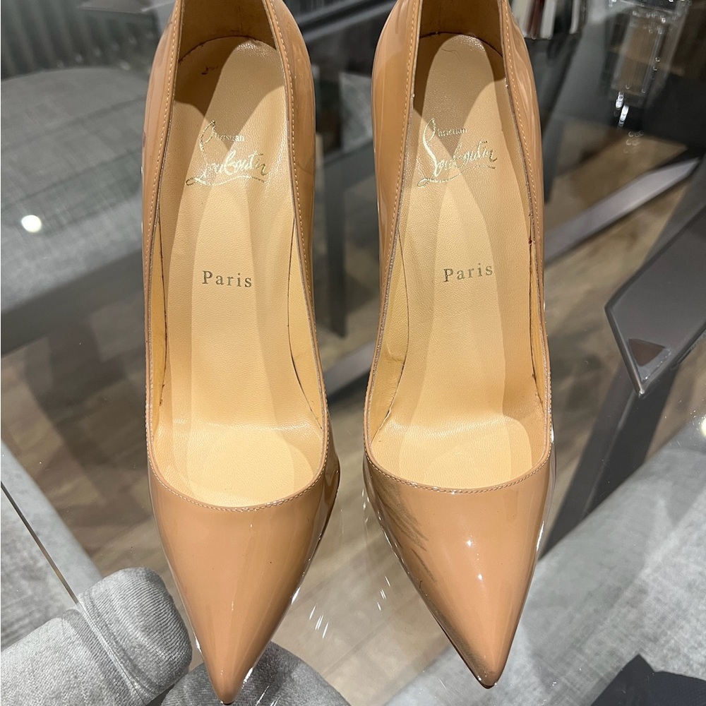 Christian Louboutin Beige Patent Leather Heels